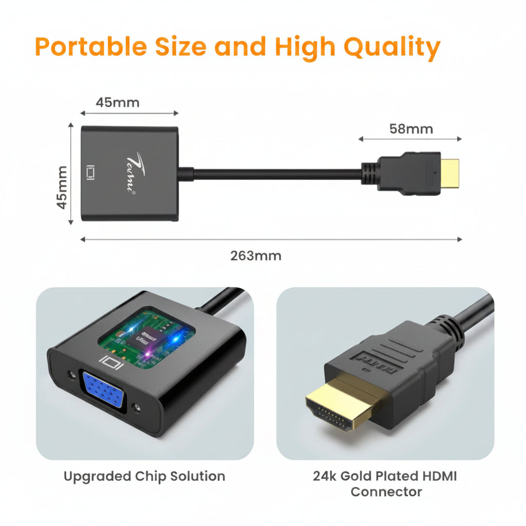 HDMI to VGA Converter with Audio | CONV4 | Universal Compatibility