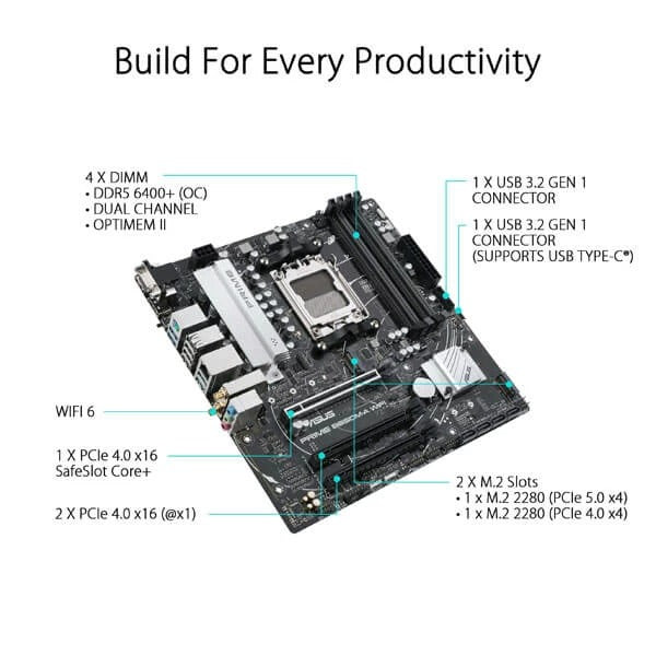 ASUS Prime B650M-A WiFi AM5 DDR5 mATX AMD Motherboard