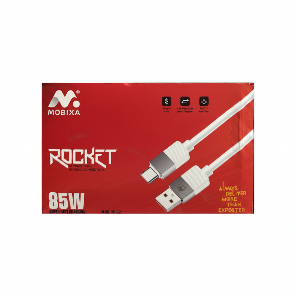 Mobixa 85W Type C Fast Charging Cable Rocket Series USB Data Cable