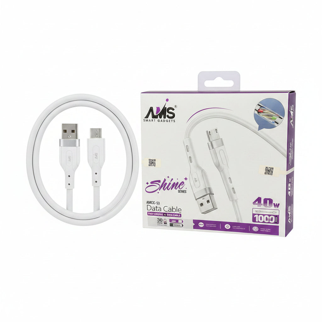 AMS Shine 40W Type C Fast Charging Cable AMCC-53 Data Cable