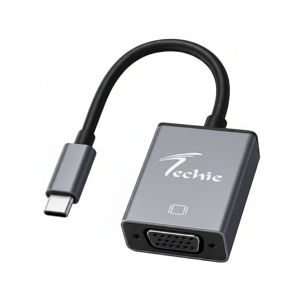 Techie | Type-C to VGA Converter | CONV17 | USB-C Devices