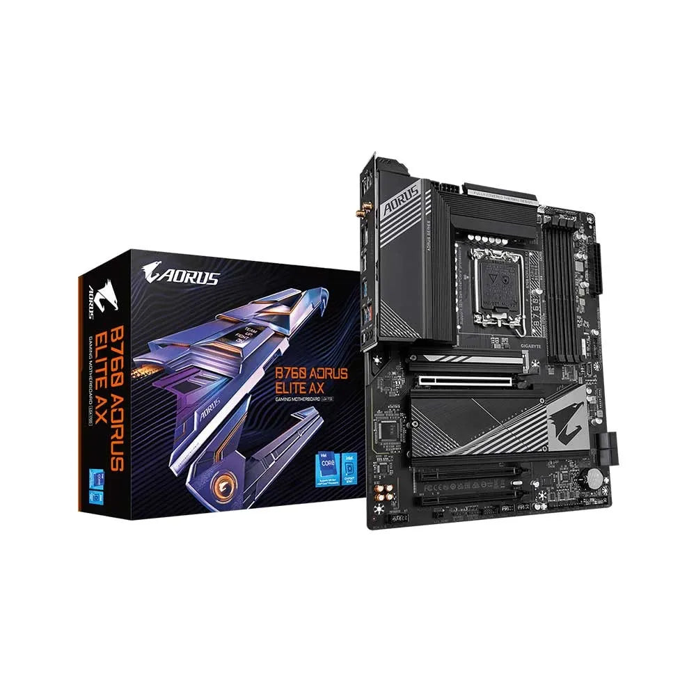 Gigabyte B760 AORUS Elite AX DDR5 WiFi LGA1700 ATX Gaming Motherboard for Intel 12th, 13th & 14th Gen Processors