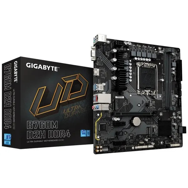 Gigabyte B760M D2H DDR4 Motherboard (LGA1700, Intel 12th–14th Gen, mATX)