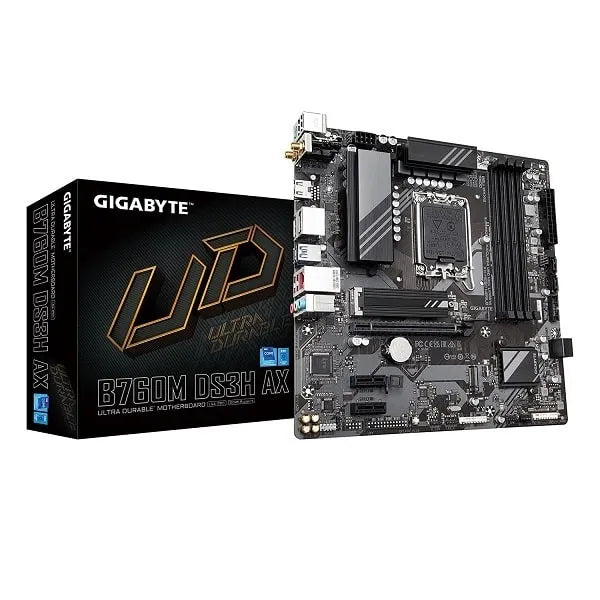 Gigabyte B760M DS3H AX DDR5 mATX Motherboard (Intel 12th–14th Gen, LGA1700)