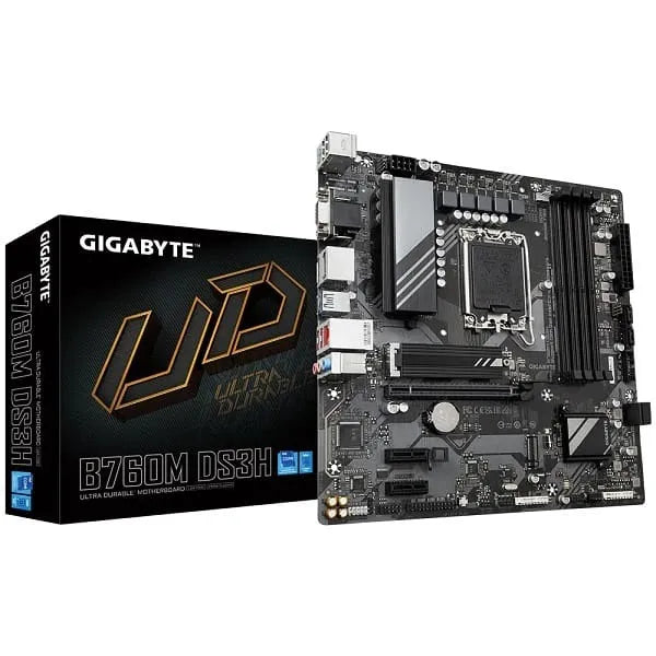 Gigabyte B760M DS3H DDR5 mATX Motherboard (Intel 12th–14th Gen, LGA1700)