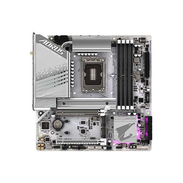 Gigabyte Z790M AORUS ELITE AX ICE DDR5 mATX Motherboard – Supports Intel 12th, 13th & 14th Gen Processors