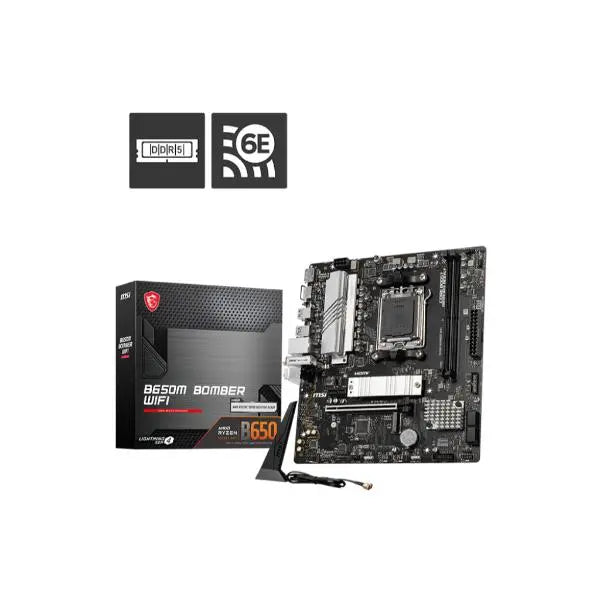 MSI B650M BOMBER WiFi DDR5 mATX Motherboard – AMD AM5 Socket, PCIe 5.0 Ready