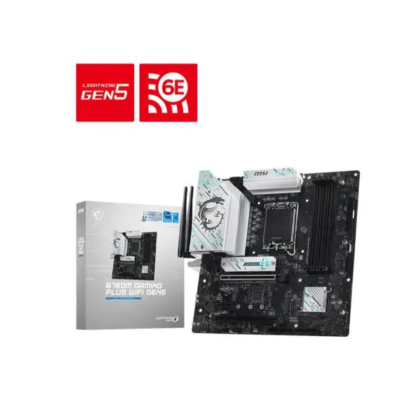 MSI B760M GAMING PLUS WIFI GEN5 Micro-ATX Motherboard – Intel LGA1700, DDR5, PCIe 5.0, WiFi 6