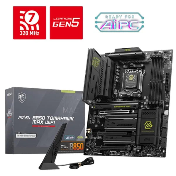 MSI MAG B850 Tomahawk MAX WiFi DDR5 AM5 ATX Motherboard