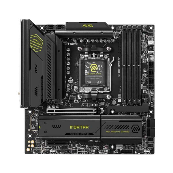 MSI MAG B850M MORTAR Wi-Fi Micro-ATX Motherboard – DDR5, PCIe 5.0, WiFi 6E, AM5 for AMD Ryzen 7000/8000/9000
