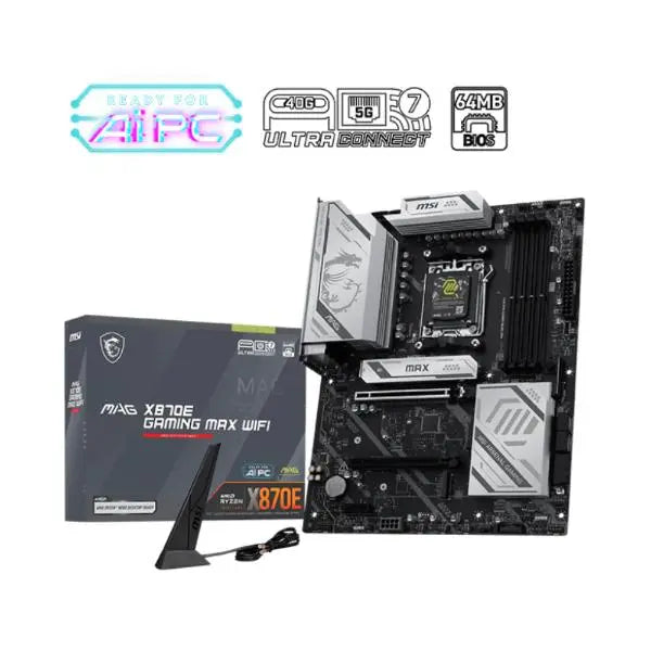 MSI MAG X870E Gaming Max WiFi7 ATX Motherboard – AMD X870E, DDR5, PCIe 5.0