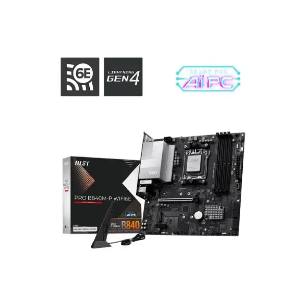 MSI PRO B840M-P WiFi 6E Micro-ATX Motherboard (Intel B840, DDR4, PCIe 4.0, 2.5G LAN)