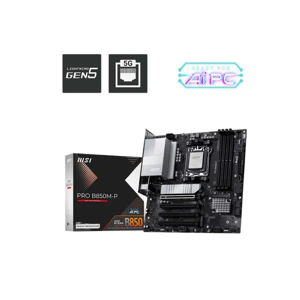 MSI PRO B850M-P AM5 Micro-ATX Motherboard – AMD B850, DDR5, PCIe 4.0