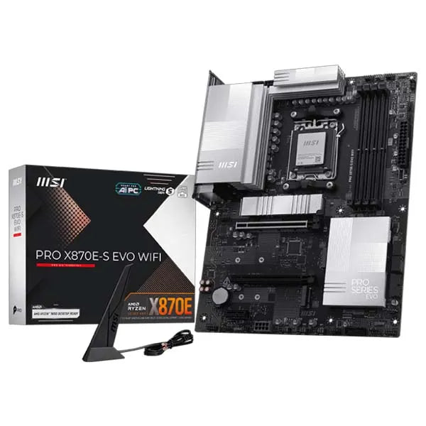 MSI PRO X870E-S EVO WIFI ATX Motherboard for AMD Ryzen 9000/8000/7000 – PCIe 5.0, DDR5, WiFi