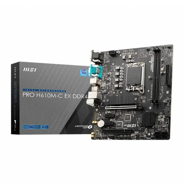 MSI Pro H610M-C EX DDR4 mATX Intel Motherboard – LGA 1700, PCIe 4.0 Support