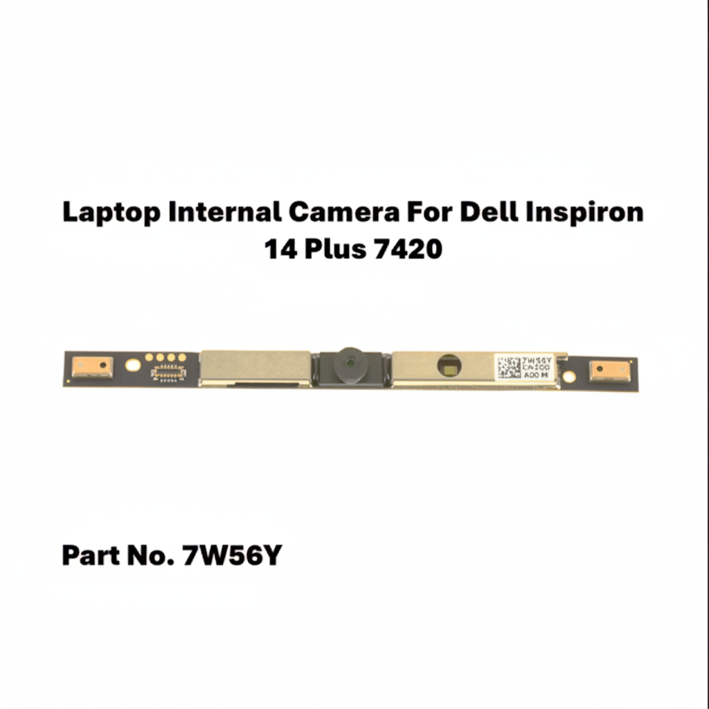 Laptop internal camera module for Dell Inspiron 14 Plus 7420 with part number 7W56Y on a white background.