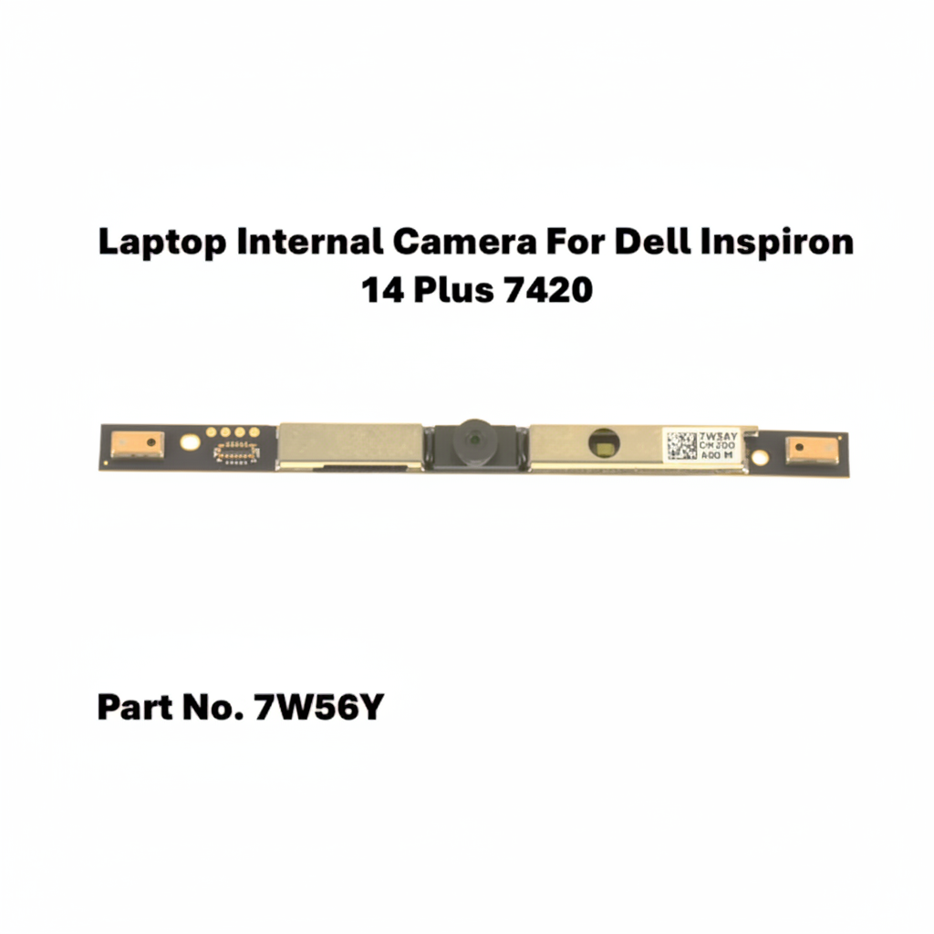 Laptop internal camera module for Dell Inspiron 14 Plus 7420 with part number 7W56Y on a white background.