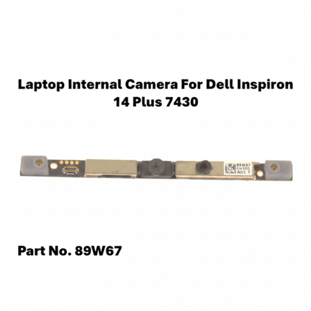 Laptop internal camera module for Dell Inspiron 14 Plus 7430 with part number 89W67 on a white background.