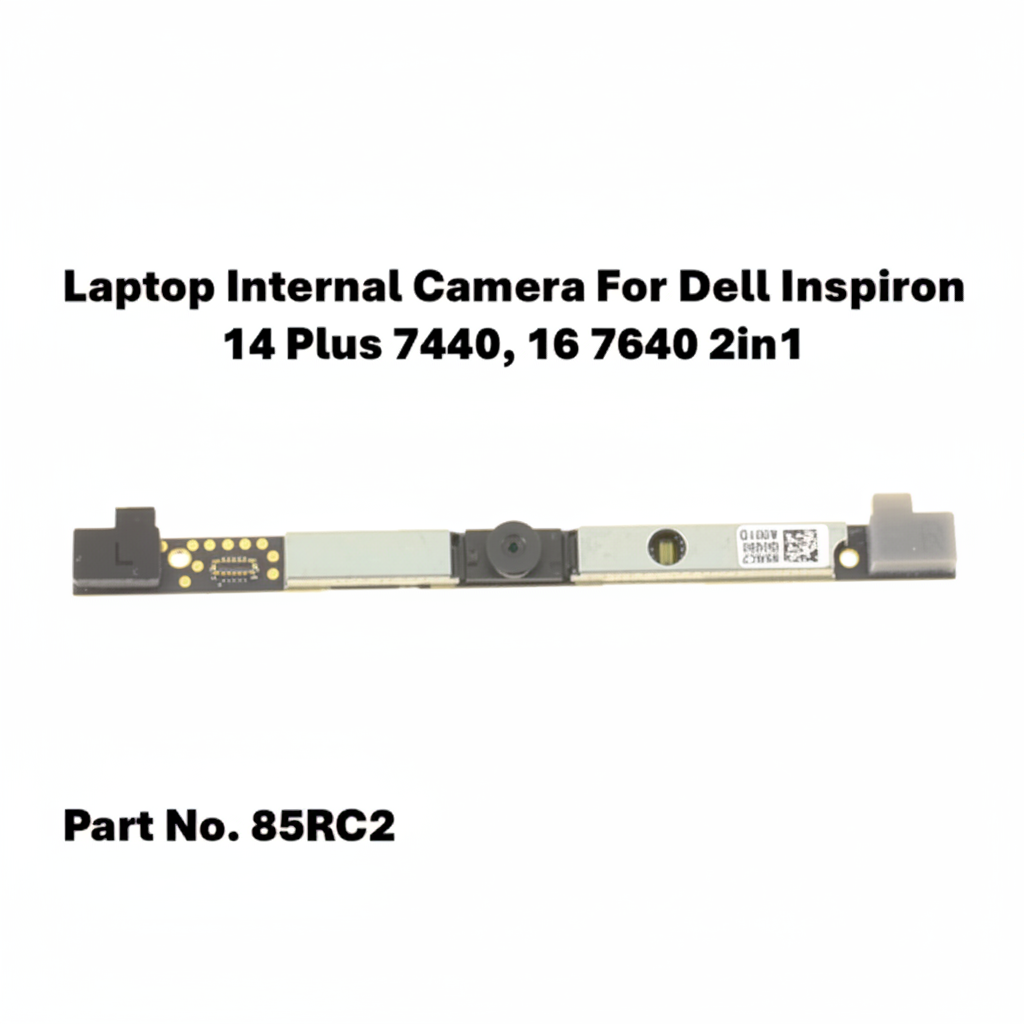 Laptop internal camera module for Dell Inspiron 14 Plus 7440, 16 7640 2in1 with part number 85RC2 on a white background.