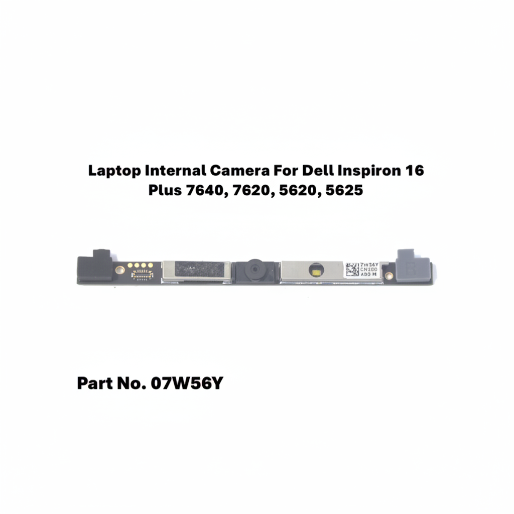 Laptop internal camera module for Dell Inspiron 16 Plus with part number 07W56Y on a white background.