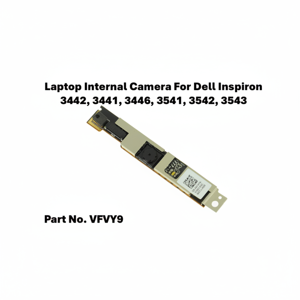 Laptop internal camera module for Dell Inspiron with part number VFVY9 on a white background