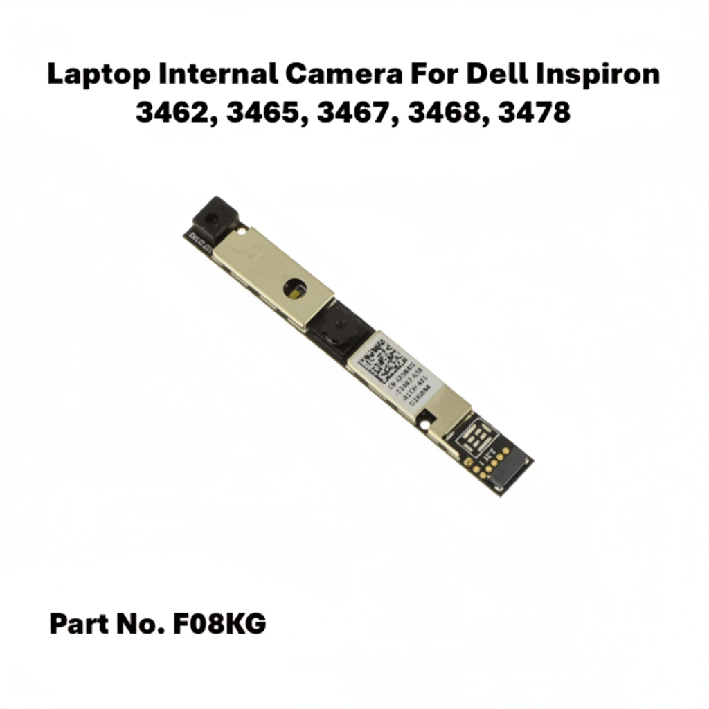 Laptop internal camera module for Dell Inspiron 3462, 3465, 3467, 3468, 3478 with Part No. F08KG on a white background.
