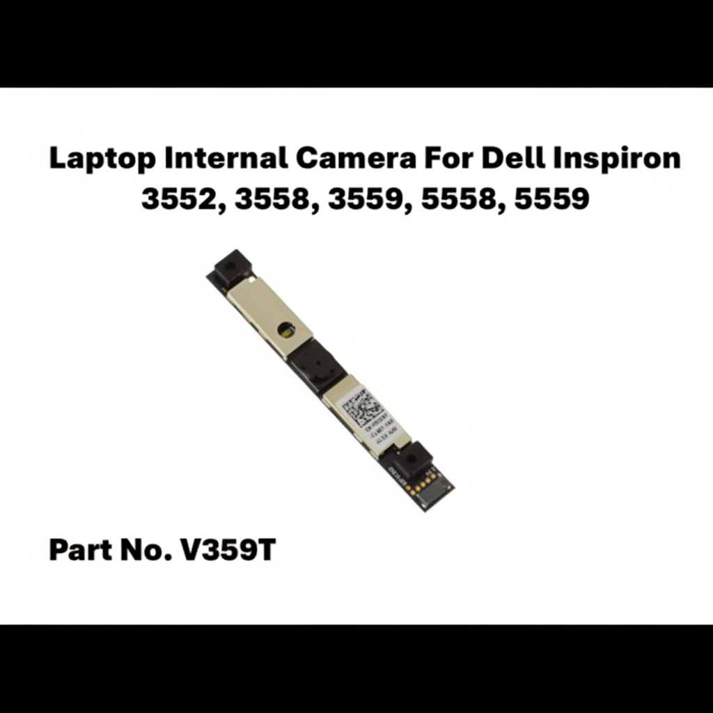 Laptop internal camera module for Dell Inspiron 3552, 3558, 3559, 5558, 5559 with part number V359T on a white background.