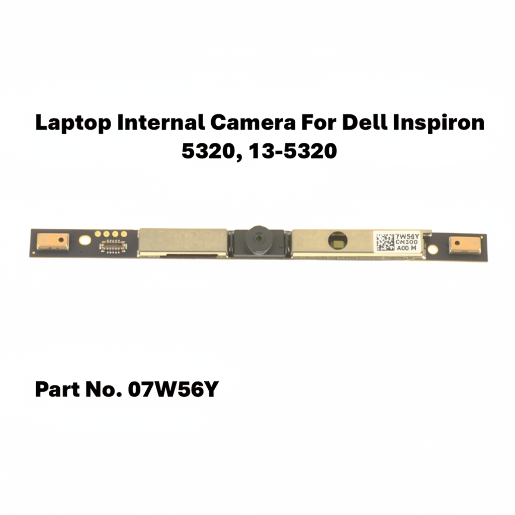 Laptop internal camera module for Dell Inspiron 5320 and 13-5320 with part number 07W56Y on a white background.