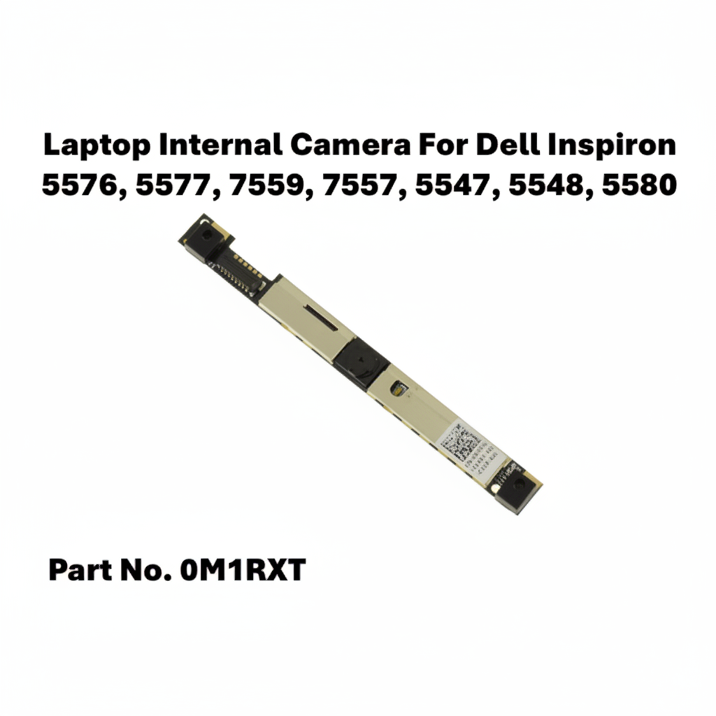 Laptop internal camera module for Dell Inspiron with part number 0M1RXT on a white background.