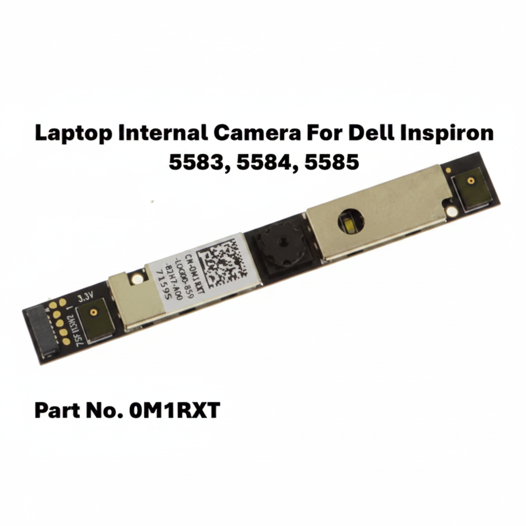 Laptop internal camera module for Dell Inspiron 5583, 5584, 5585 with part number 0M1RXT on a white background.