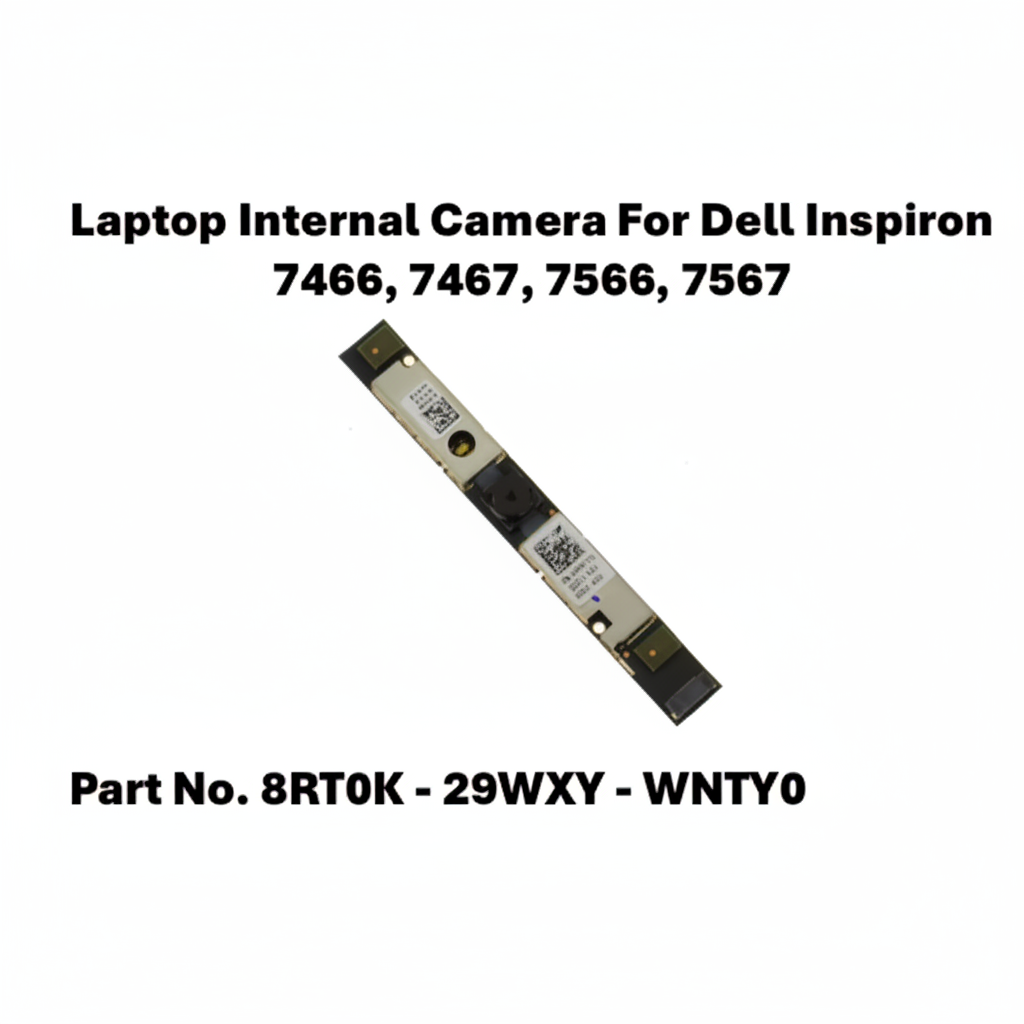 Laptop internal camera for Dell Inspiron models 7466, 7467, 7566, 7567 on a white background.