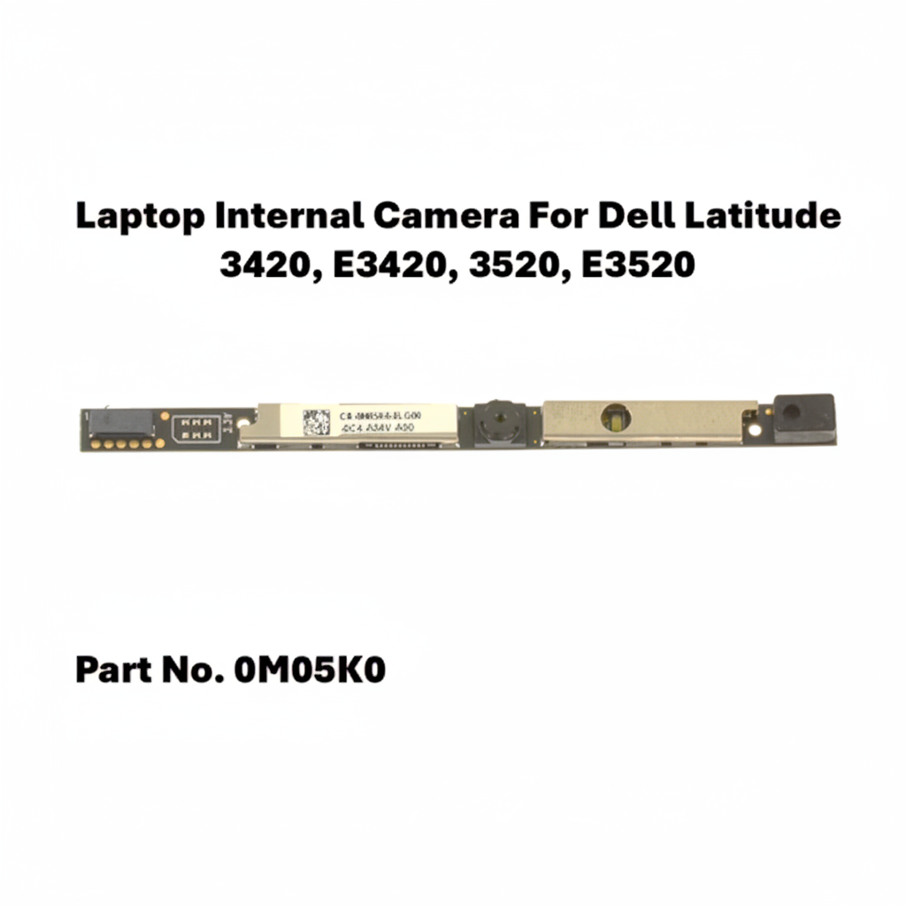 Laptop internal camera module for Dell Latitude 3420, E3420, 3520, E3520 with part number 0M05K0 on a white background.