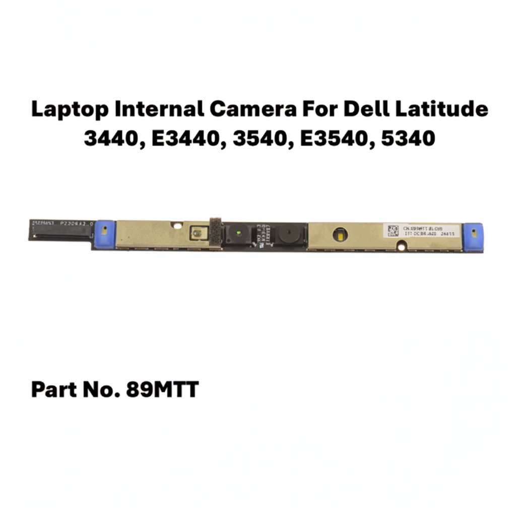 Laptop internal camera module for Dell Latitude laptops with part number 89MTT on a white background.