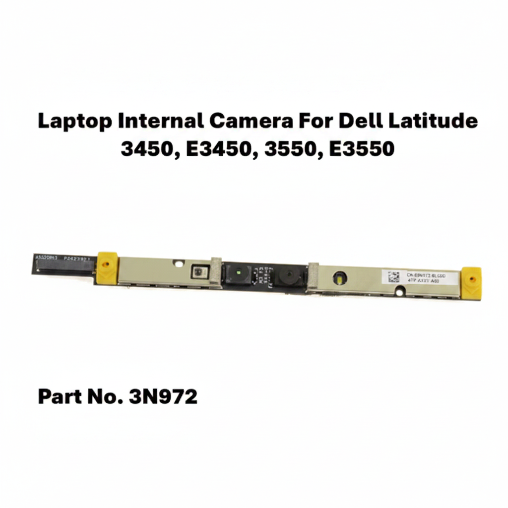 Laptop internal camera module for Dell Latitude 3450, E3450, 3550, E3550 with part number 3N972 on a white background.