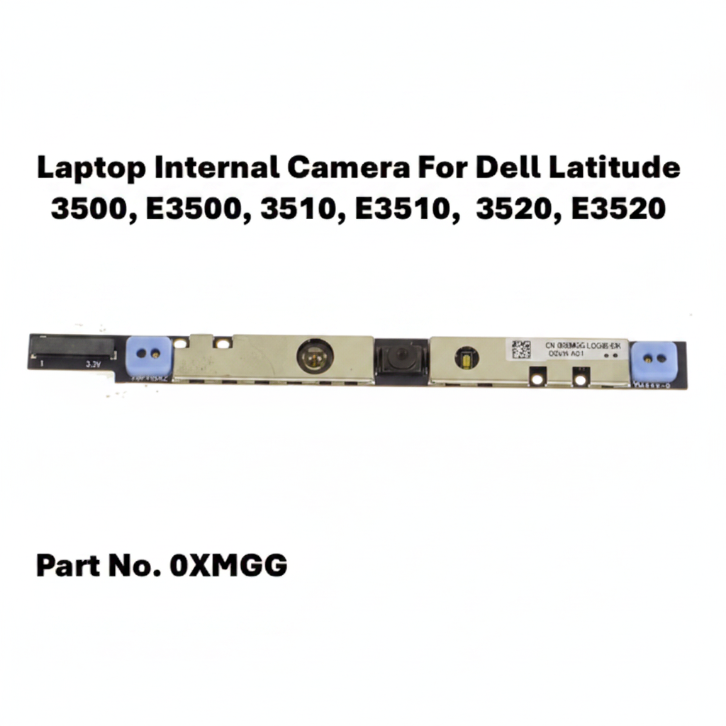 Laptop internal camera module for Dell Latitude laptops with part number 0XMGG on a white background.