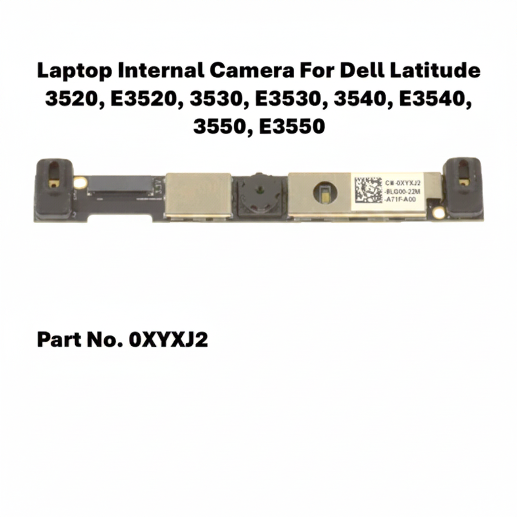 Laptop internal camera module for Dell Latitude laptops with part number 0XYXJ2 on a white background.
