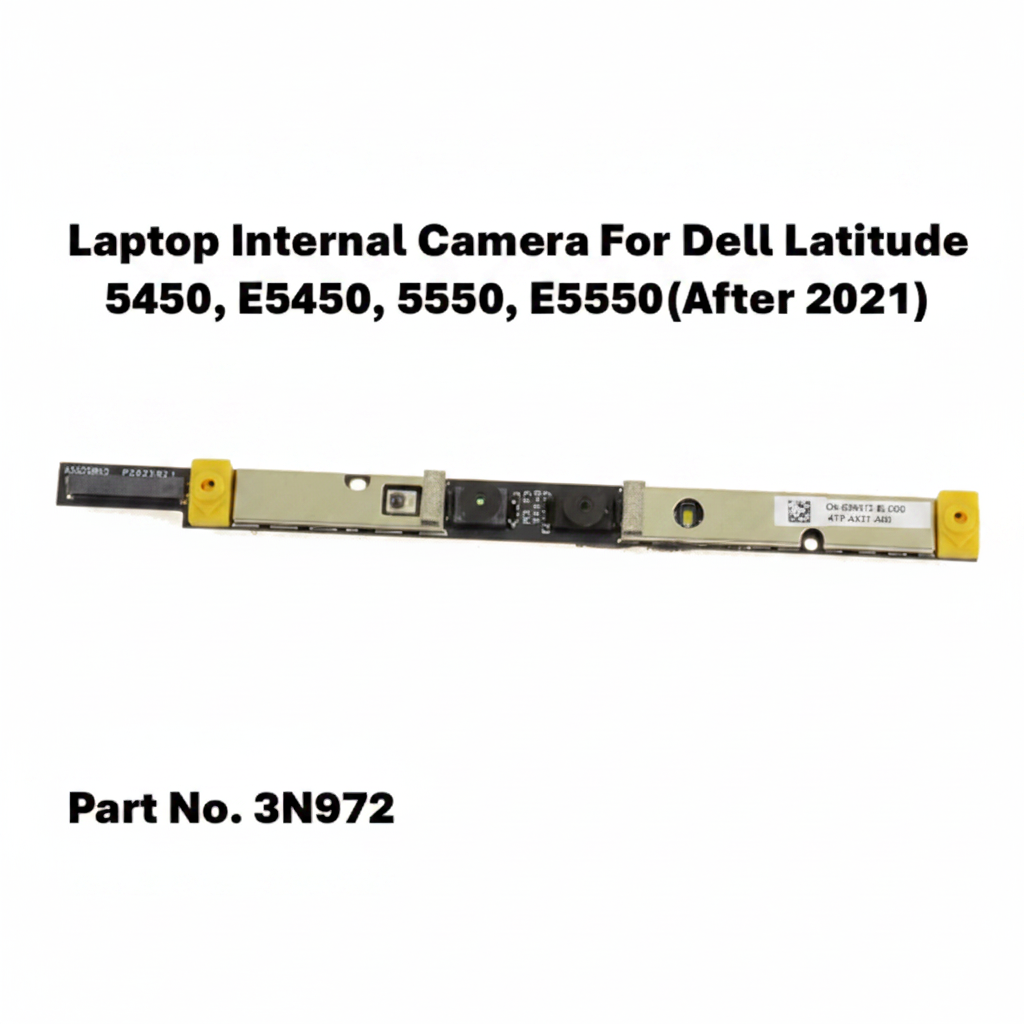 Laptop internal camera module for Dell Latitude 5450, E5450, 5550, E5550 (after 2021) with part number 3N972 on a white background.