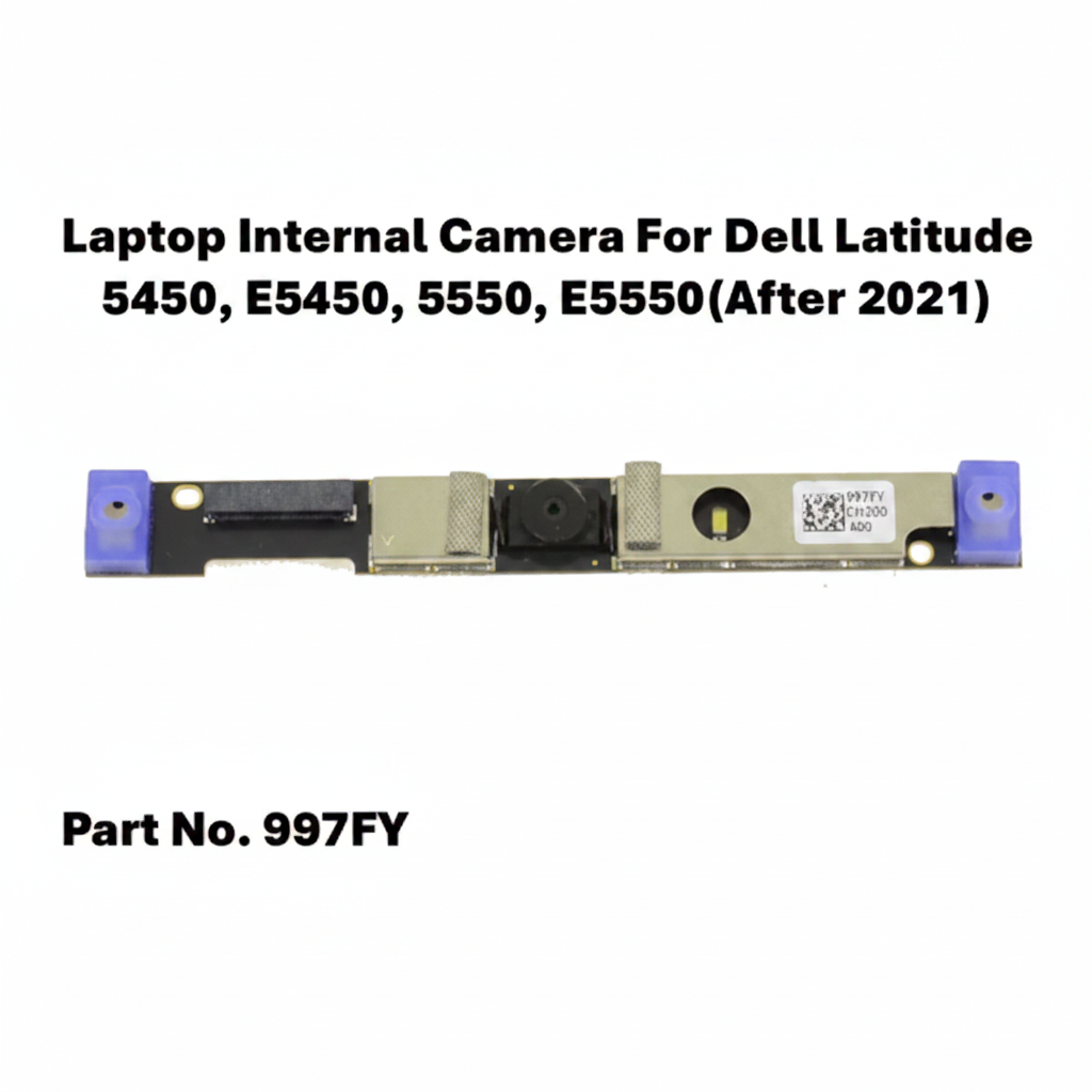 Laptop internal camera module for Dell Latitude laptops with part number 997FY on a white background.