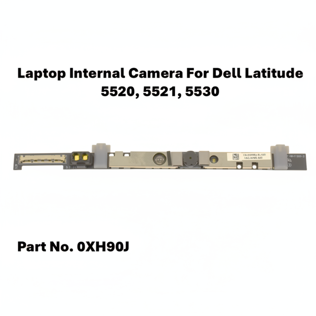 Laptop internal camera module for Dell Latitude 5520, 5521, 5530 with part number 0XH90J on a white background.