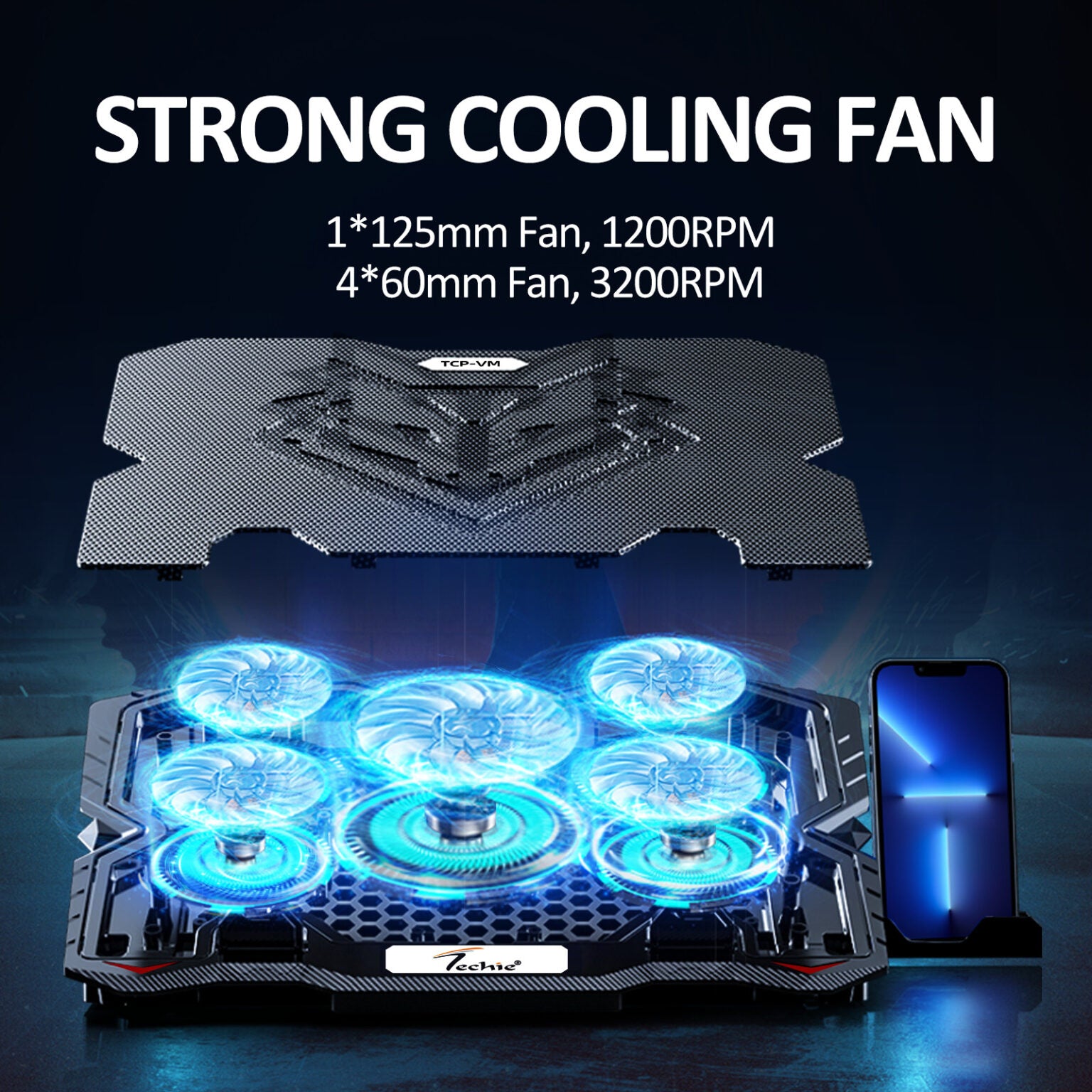 Techie | Laptop Cooling Pad | TCP-VRGBM | Universal
