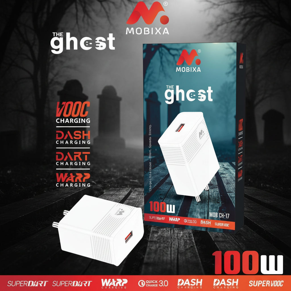 Mobixa Ghost 100W Fast Charger CH-17 USB Adapter SuperVOOC Support