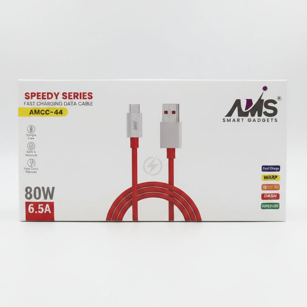 AMS Speedy Series Type-C Cable AMCC-44 80W Fast Charging Data Cable