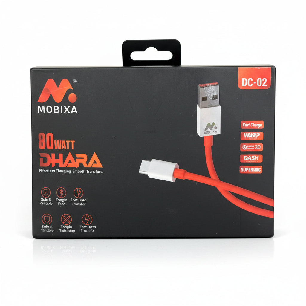 Mobixa Dhara 80W Type C Fast Charging Cable DC-02 USB Data Cable