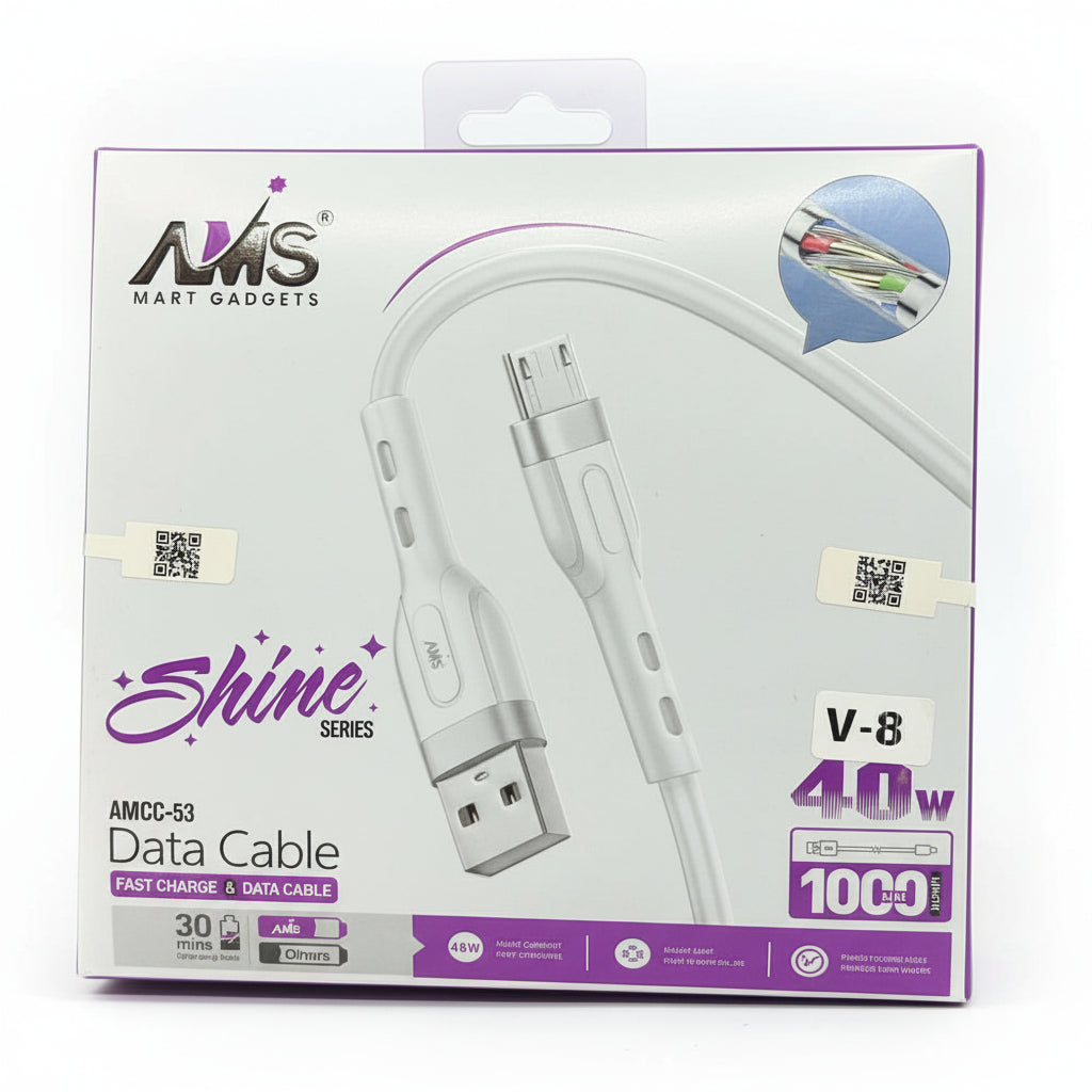 AMS Shine V8 Data Cable 40W Fast Charging USB Cable