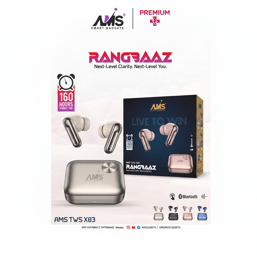 AMS | True Wireless Earbuds | TWS X83 | Universal