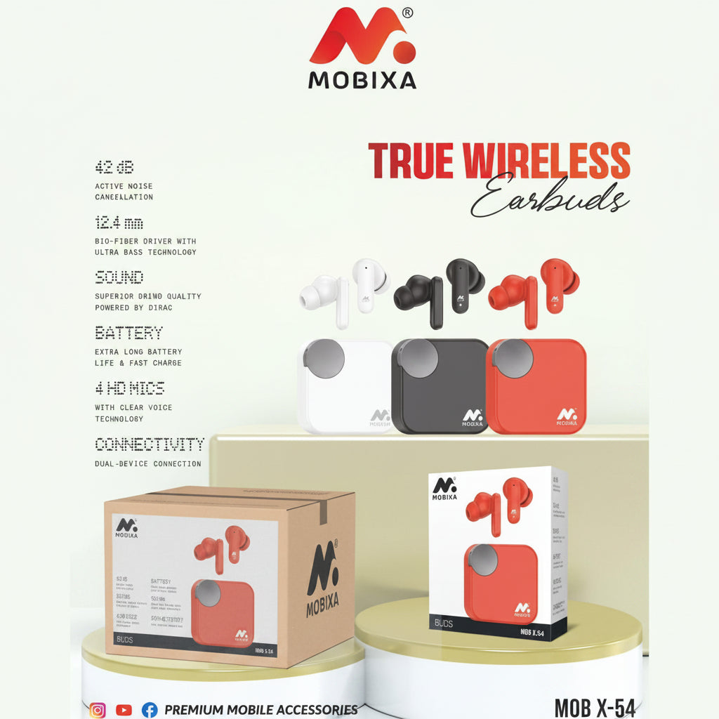 Mobixa | True Wireless Earbuds | MOB X-54 | Universal