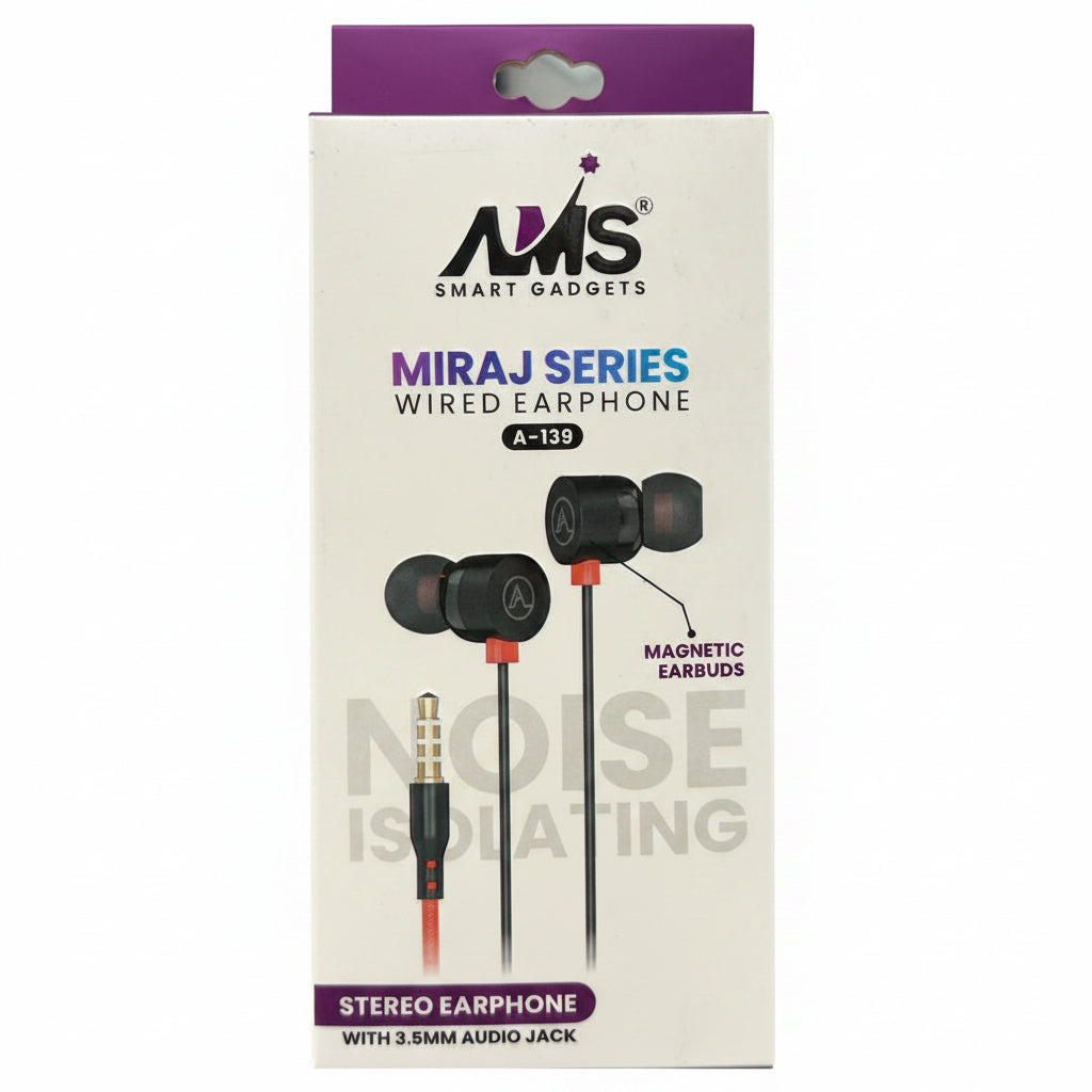 AVS | Wired Earphone | A-139 | 3.5mm Universal Devices