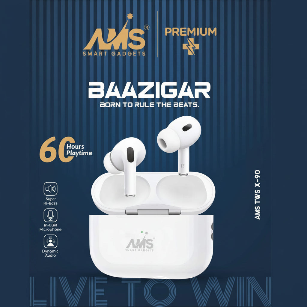 AMS | Wireless Earbuds | TWS X-90 | Baazigar