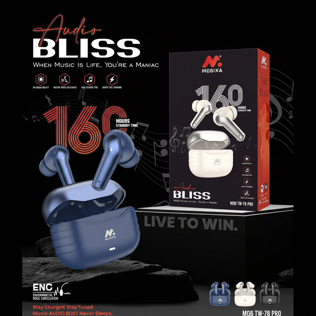 Mobixa | Wireless Earbuds | MOB TW-78 PRO | Audio Bliss