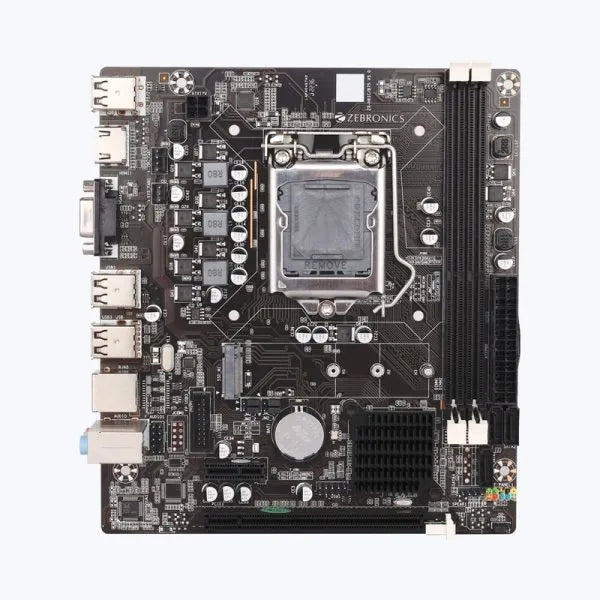 ZEBRONICS ZEB‑H61M2 Motherboard with PCIe M.2 NVMe Slot – LGA 1155 (Black)